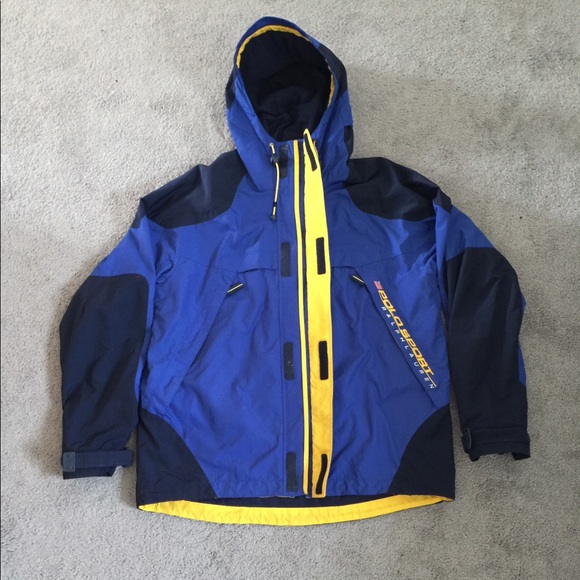 Ralph Lauren Polosport Jacket Blue Navy Yellow Vtg - Picture 3 of 6